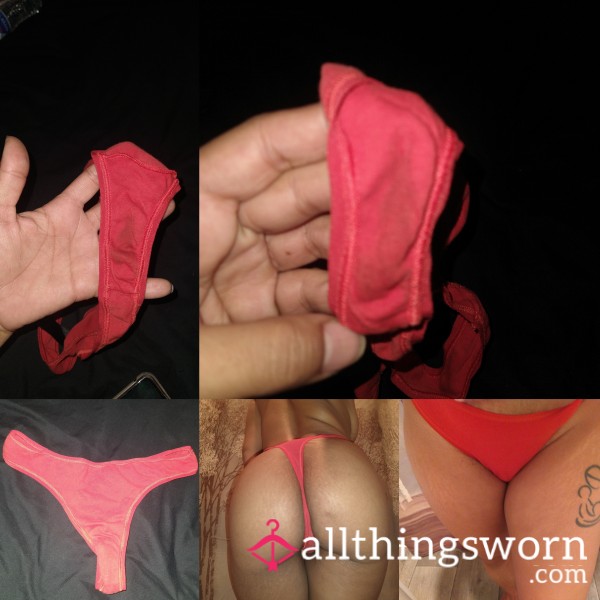 Red Thong With Time Of The Month Stain