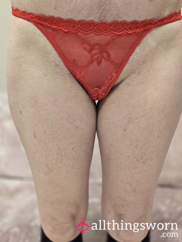 Red Thongs That Have My Name TIFFANI On The Back.