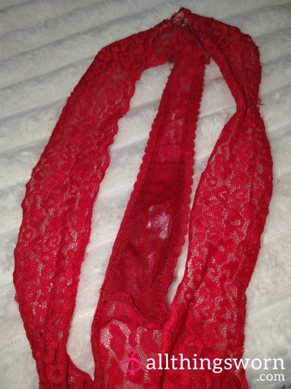 Red Thongs Worn For 48hrs After Me Having 2 Cream Pies 💦🍆