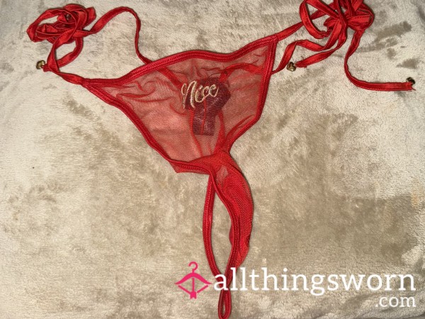 Red Tie Up Thongs