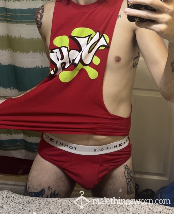 Red Tommy Hilfiger Tighty Whities Briefs