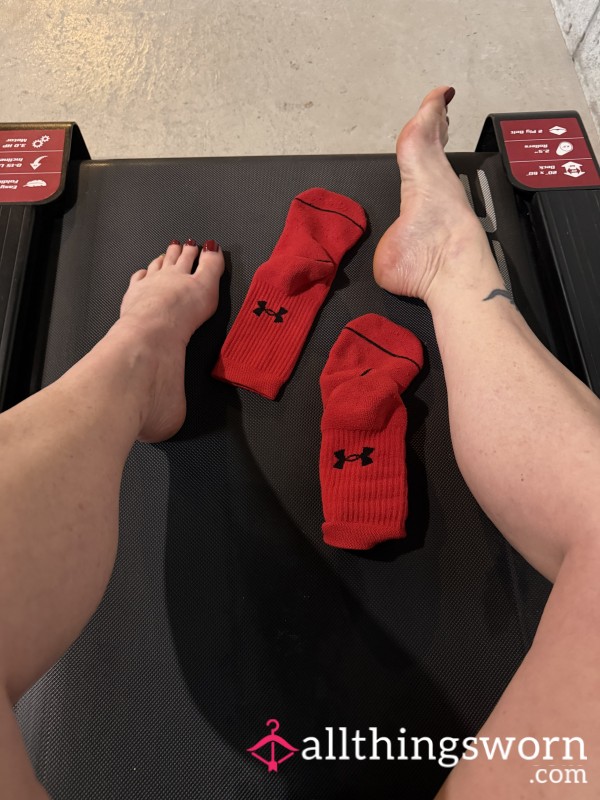 Red Under Armour Gym Socks