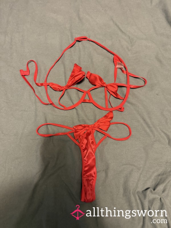 Red Used Bow Lingerie