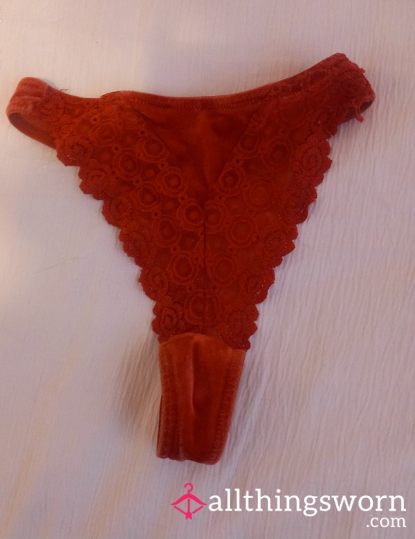 Owned By Couga 15 Years Red Velvet Size 8 Thong