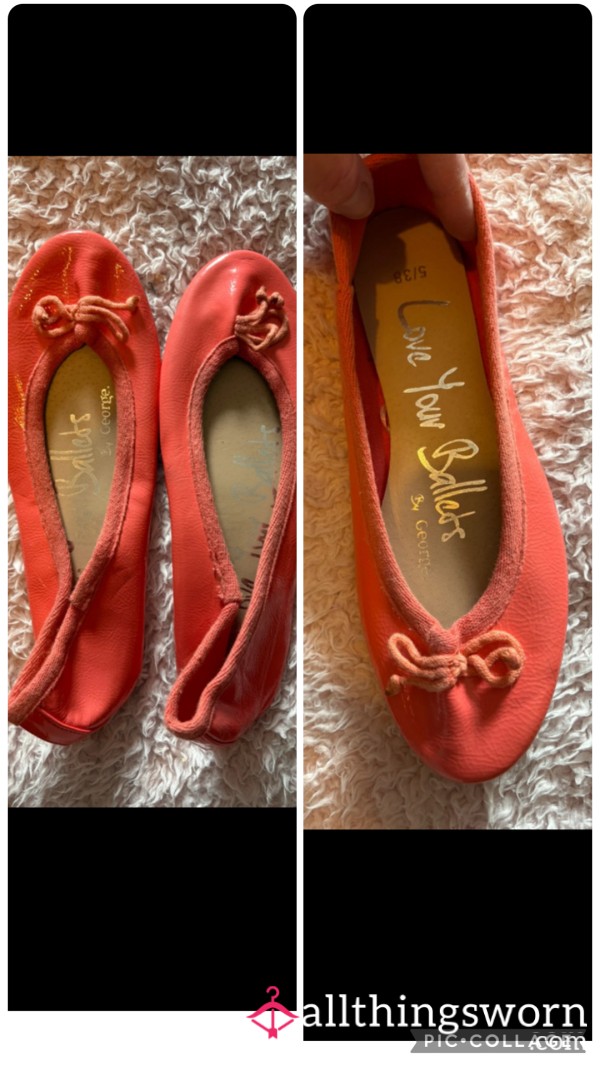 Red Well Worn Flats