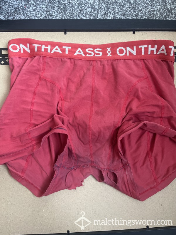 Red Well Worn Sweaty Trunks