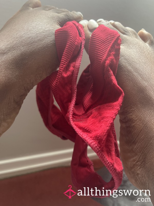 Red Well Worn Thong