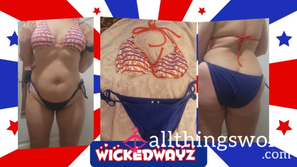 RED WHITE AND BLUE BIKINI