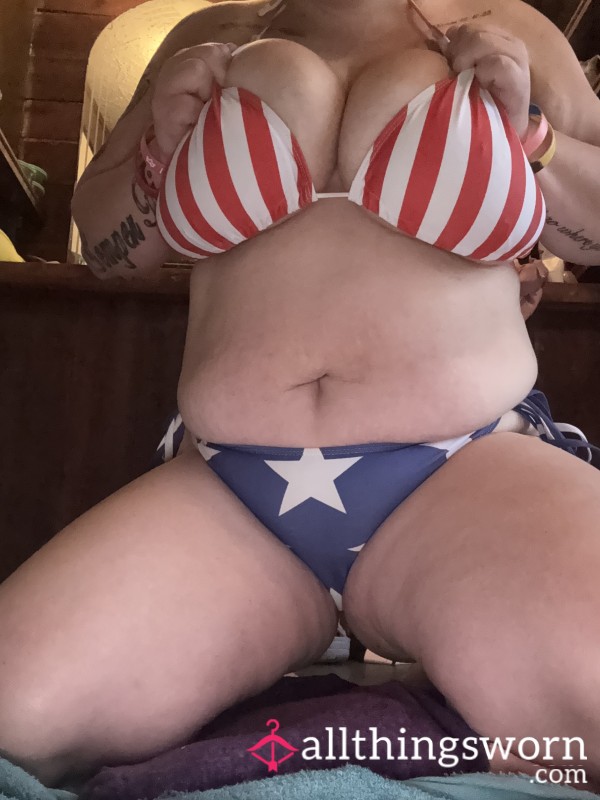 Red White And Blue String Bikini
