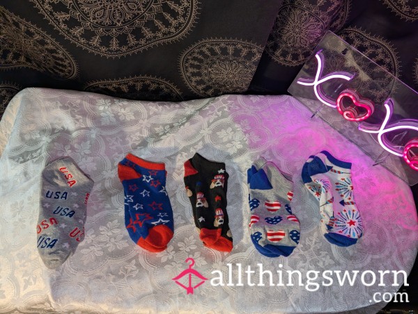 Red, White, Blue Themed Socks