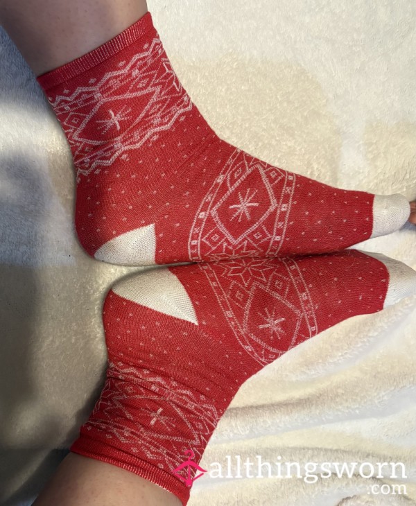 Red & White Christmas Socks