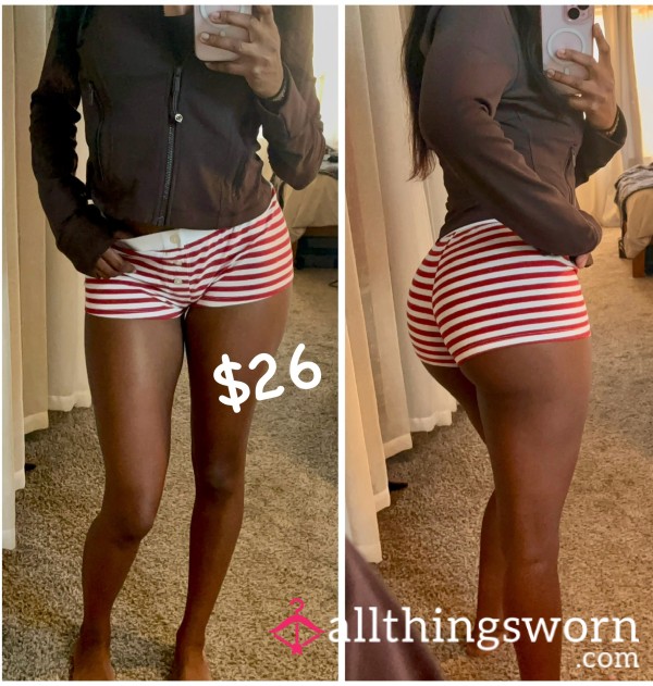 Red & White Full Coverage Boy Shorts