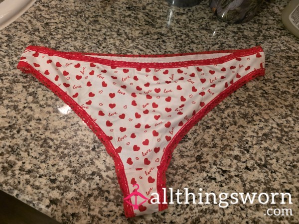 Red & White Love Thong.!