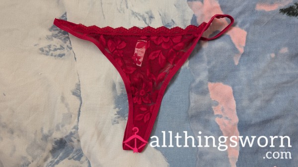 Red Wine Lace Thong