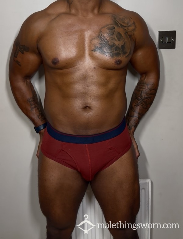 Red Worn Cotton Briefs
