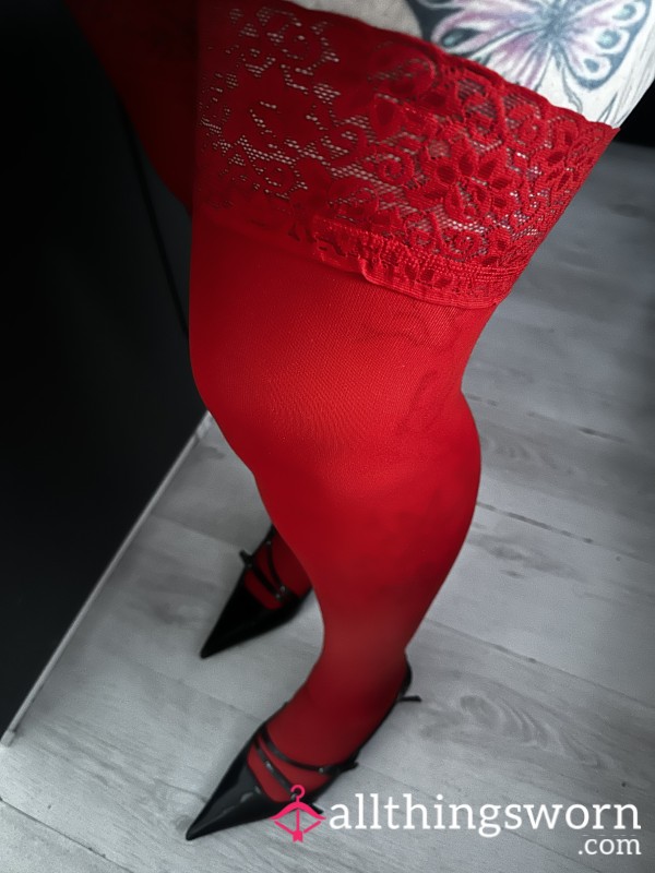 Red Worn Stockings