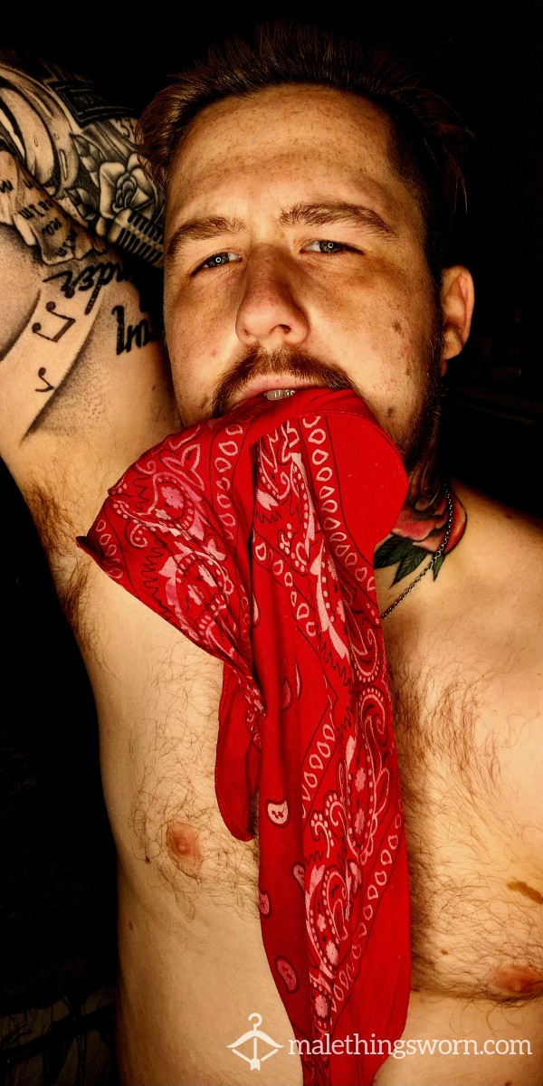 Red, Worn & Sweaty Bandana