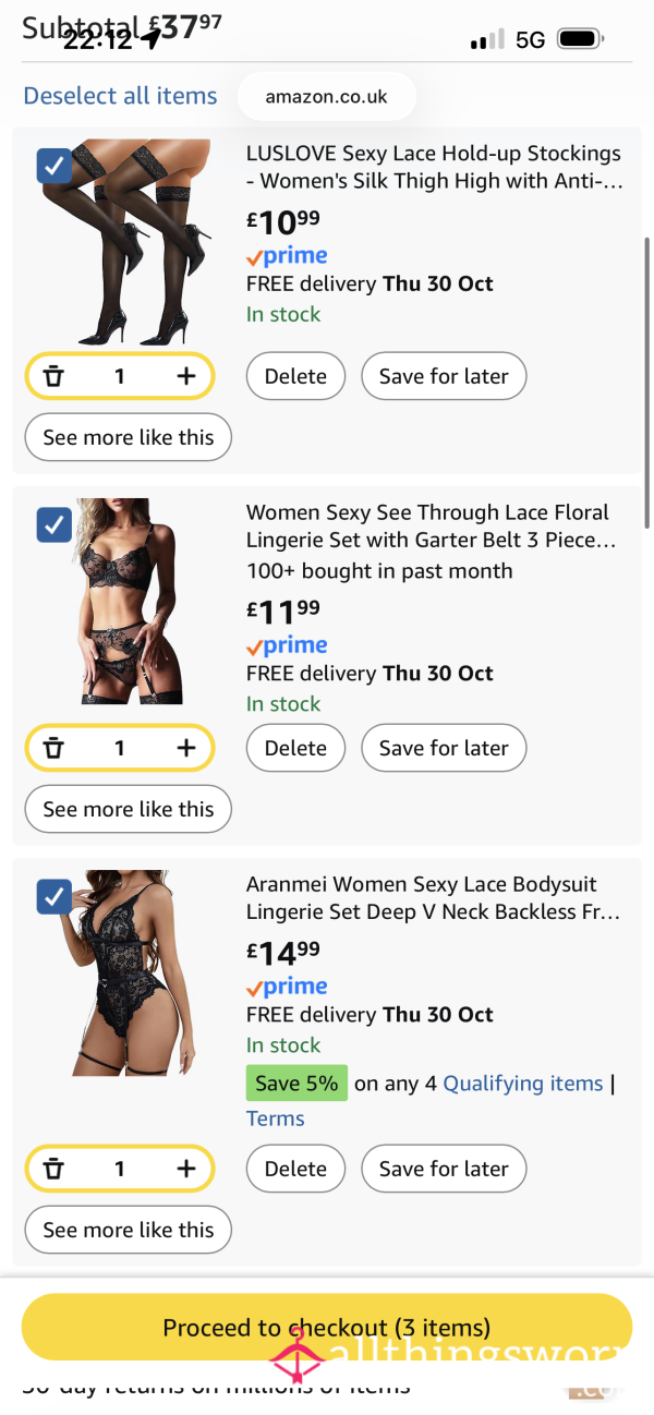 Reimbursement For Lingerie Bundle🩶