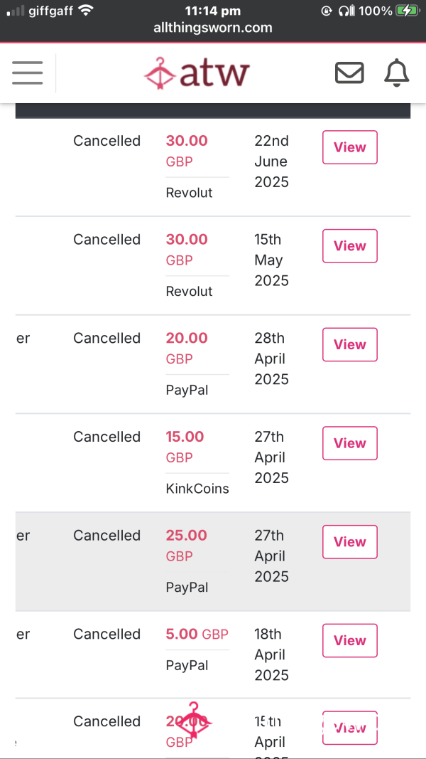 😈Reimbursement These Cancelled Orders 😈