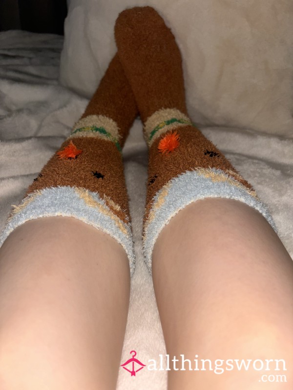 Reindeer Fluffy Socks
