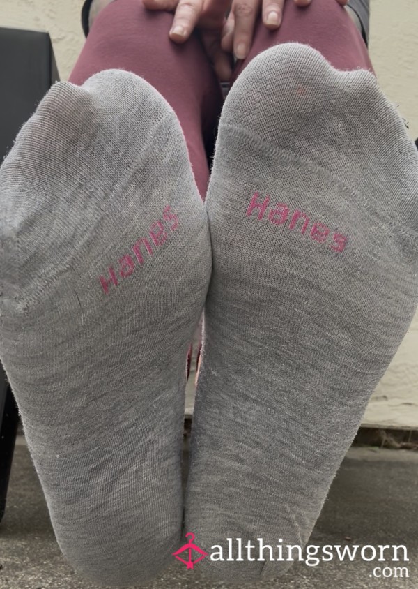Sole POV Removing Shoes/socks After Yard Work