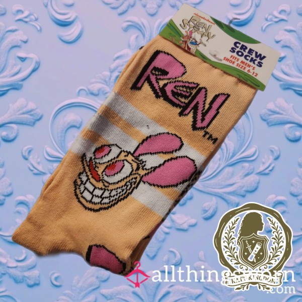 Ren From Ren & Stimpy Tan Crew Socks