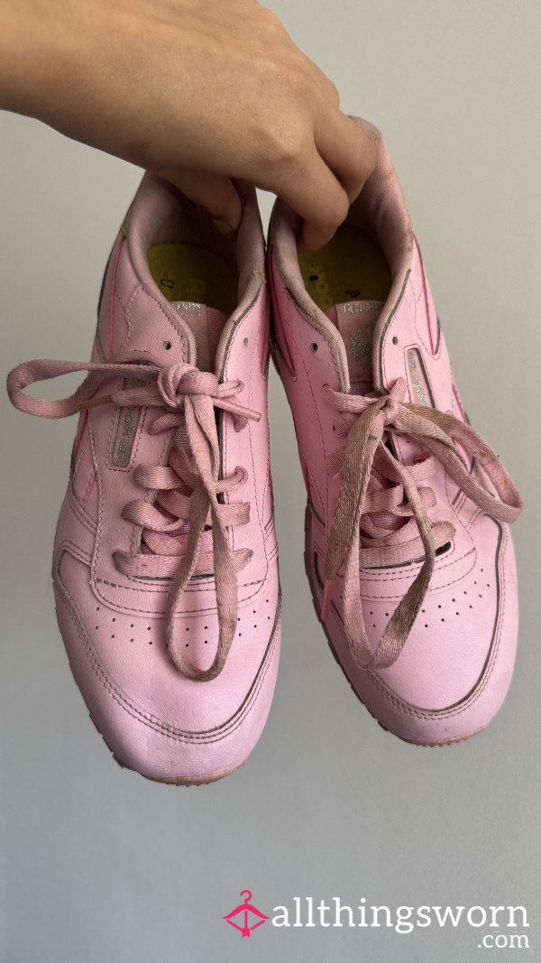 RETRO Reebok Cla**ic DIRTY Pink Trainers Sneakers