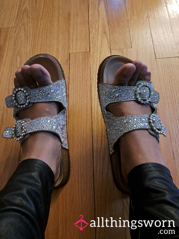 Rhinestone Birkenstock Style Sandals