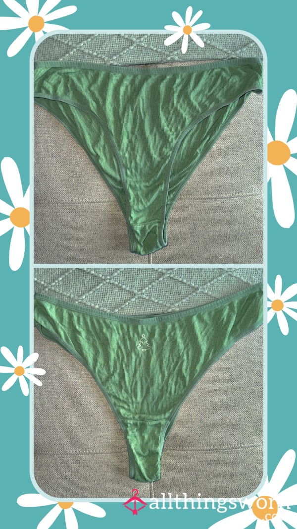 Ribbed Cheeky Panty With Xmas Tree Detail