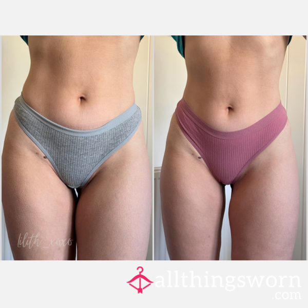 Ribbed Cotton Thongs | 24 Hour Wear