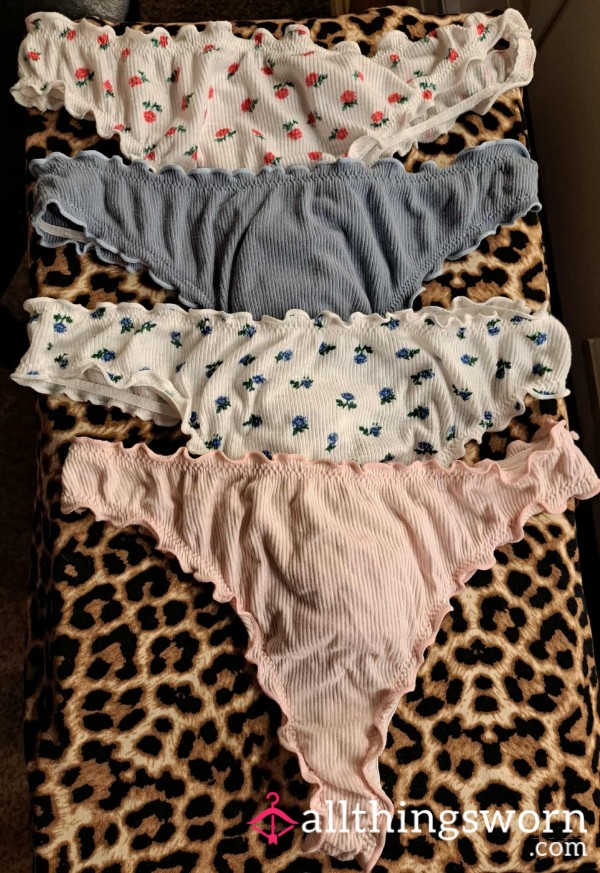 Ribbed Cotton Thongs