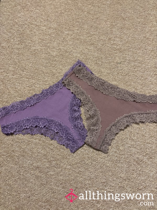 Ribbed Panties With Lace Details 💜🤎