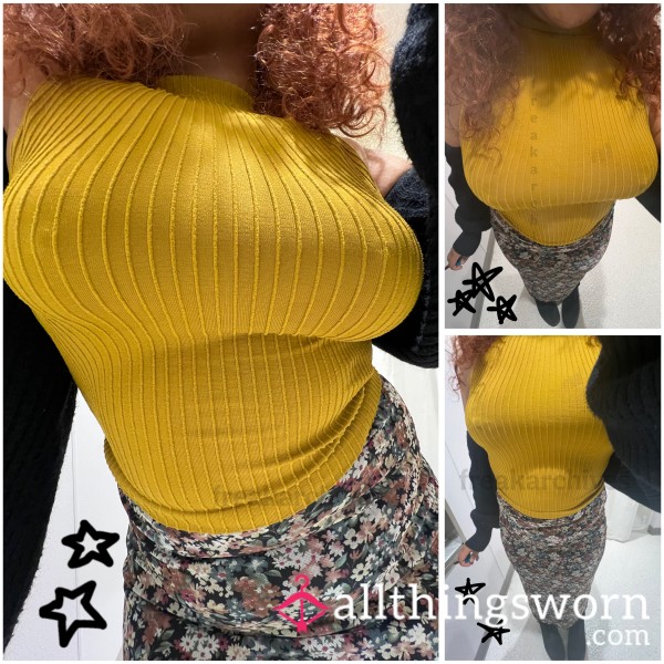 Ribbed Yellow Crop Top