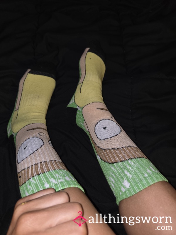 Rick And Morty Socks - 48 Hrs Of Wear💦 $5 Each Extra Day.