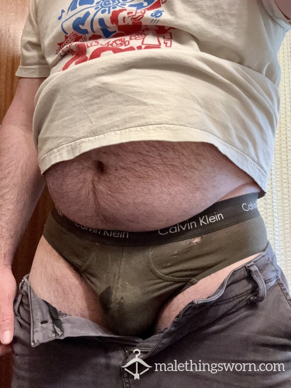 Ripped And C*mmy Olive Green CK Briefs