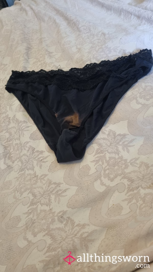 RIPPED And Stained Black Panties