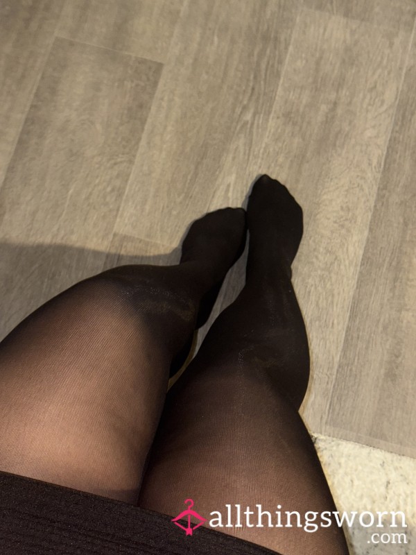 Ripped Black Pantyhose (48h Wear)