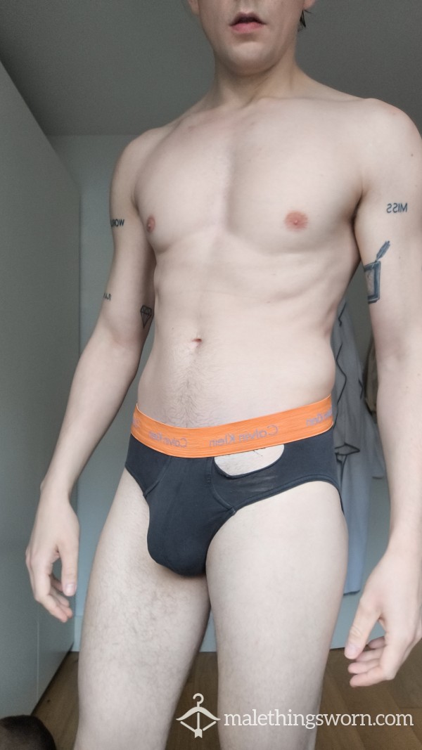 Ripped Calvin Klein Briefs Worn In The Gym