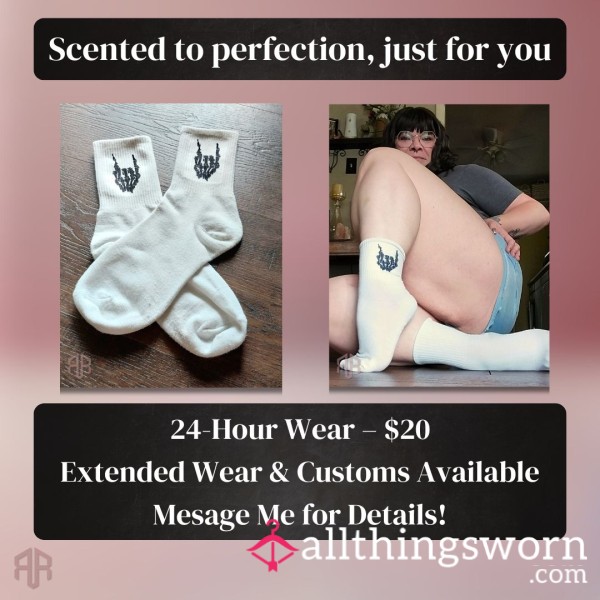 Worn “Rock On” Socks – 24HR Scented Toes With A Rebel Vibe