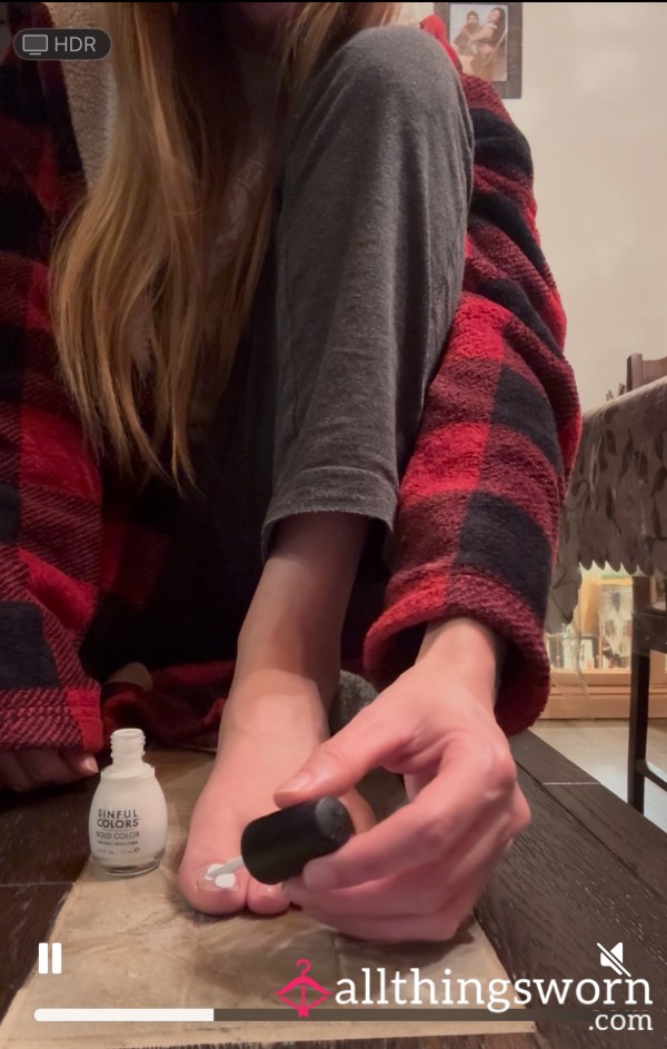 Rookie Paints Her Toenails (White)