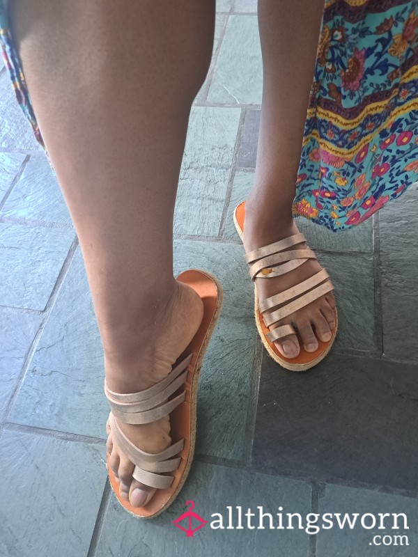 Rose Gold Strappy Sandals Sz9