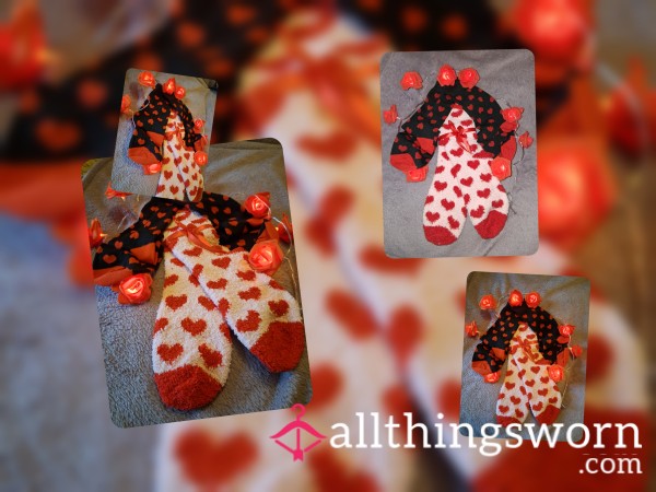 Roses 🌹 Are Red ❤️ His & Hers Socks Brand New Soft Fluffy Socks – 2 Pairs, Unworn & Ready To Be Claimed