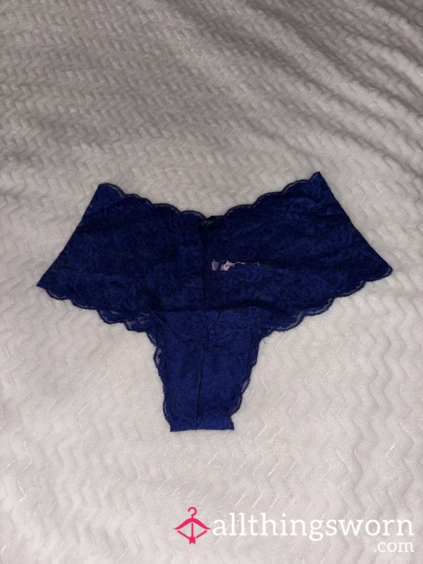 Royal Blue Cheeky Lace Panties