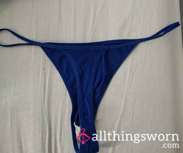 Royal Blue G String Worn All Day At The Office And Gym