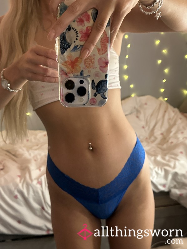 Royal Blue Lace Thongs