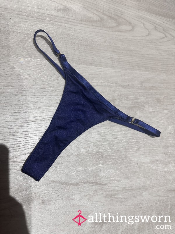 Royal Blue, Well Worn Satin Thong