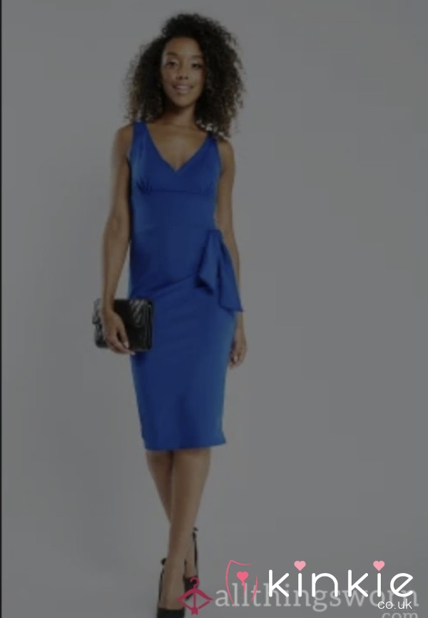 ROYAL BLUE Wrap Bodycon Dress Sz 16