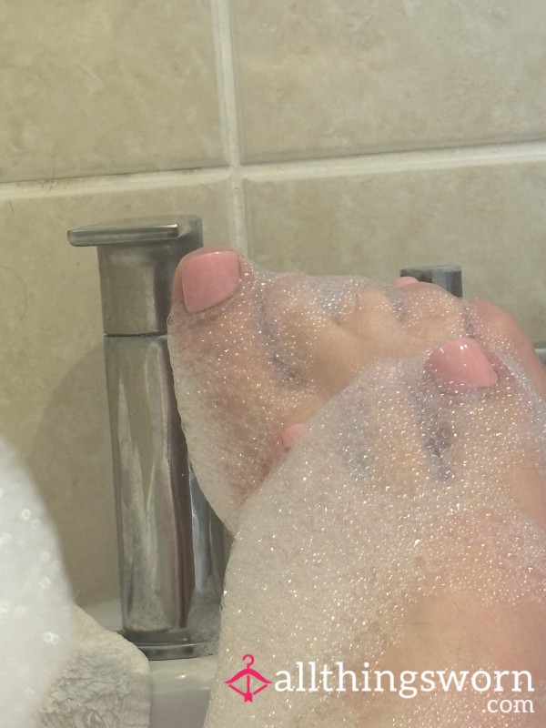 Rubbing My Feet Together Covered In Bubbles