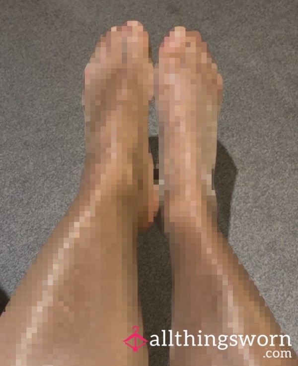 Rubbing My Feet Together Whilst Wearing Tights