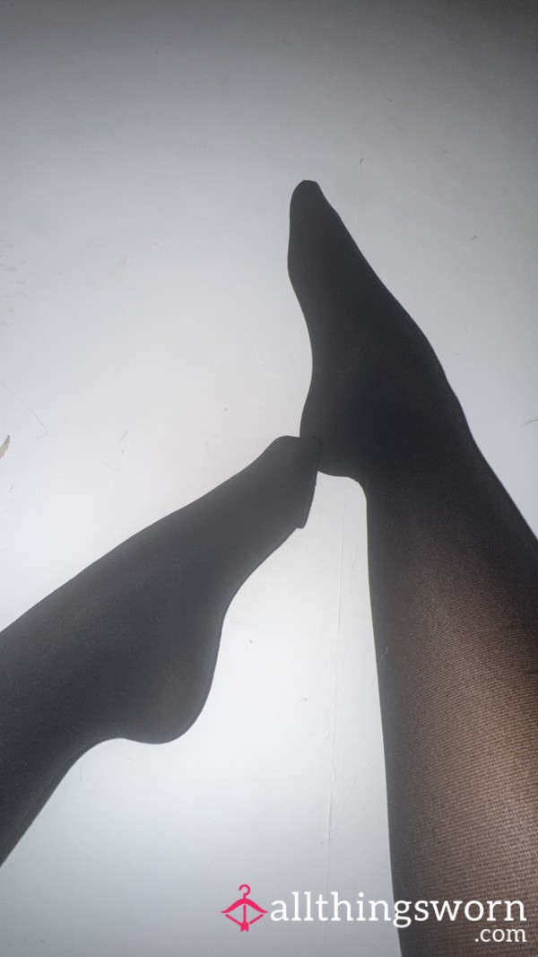 Rubbing My Feet With My 40 Denier Tights..